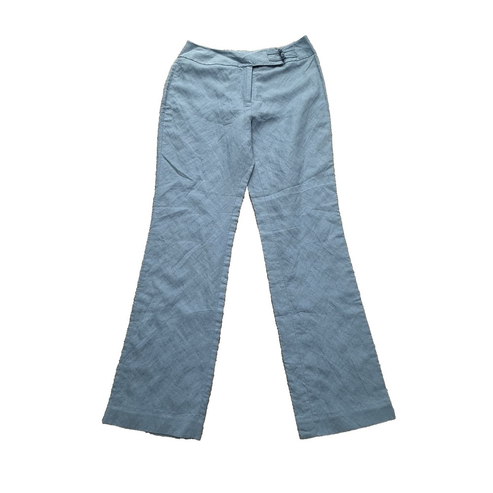 Mercer & Madison Linen Blend Straight Leg Pants Pastel Blue‎ Women Size 6 Lined